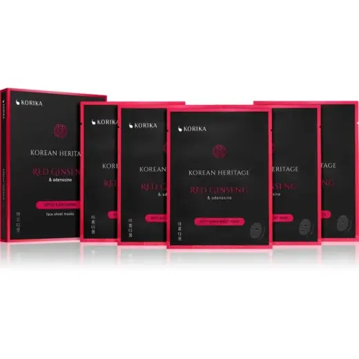 KORIKA Korean Heritage Red Ginseng & Adenosine Anti-aging Sheet Mask Face Mask Set at a Reduced Price with Anti-ageing and Firming Effect