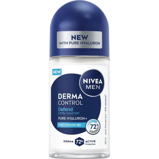 NIVEA, Deodorante, Roll-on Antitranspirant Für Herren Herren Derma Control Defend (Antitranspirant) 50 Ml (Roll-on, 50ml)