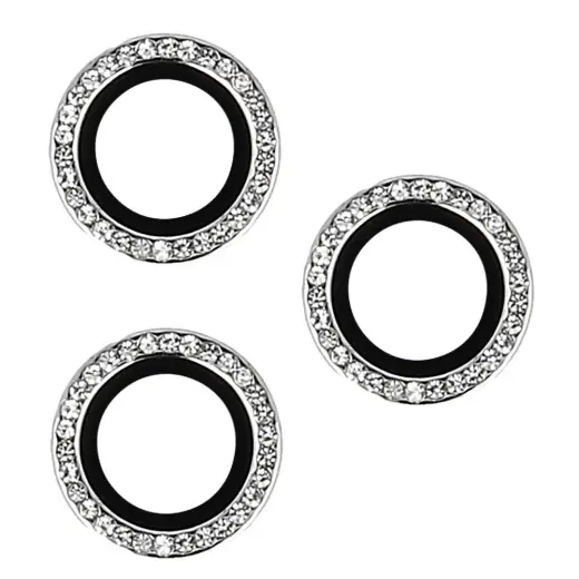 Tempered Glass HARD DIAMOND for camera (LENS) for Iphone 16 Pro/16 Pro Max silver (lens 3 pieces)