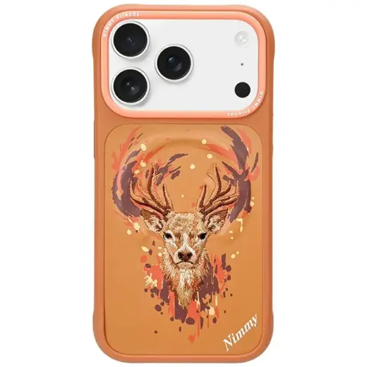 Nimmy Deer telefoni ümbris MagSafe toega iPhone 17 Pro oranž