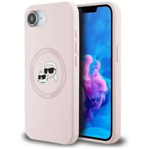 Case Karl Lagerfeld Silicone             Karl&Choupette Heads MagSafe for iPhone 16e pink
