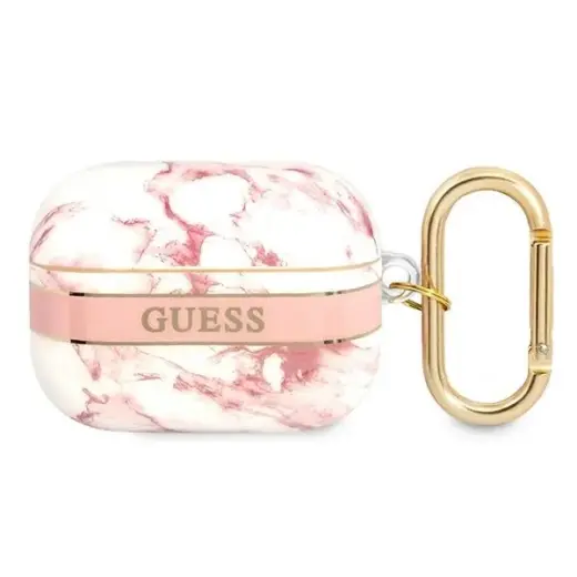 Guess GUAPHCHMAP AirPods Pro cover różowy|pink Marble Strap Collection