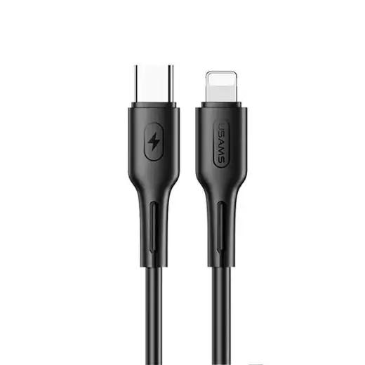 USAMS Kabel U43 USB-C na Lightning 30W PD 1.2m czarny|black SJ406USB01 (US-SJ406)