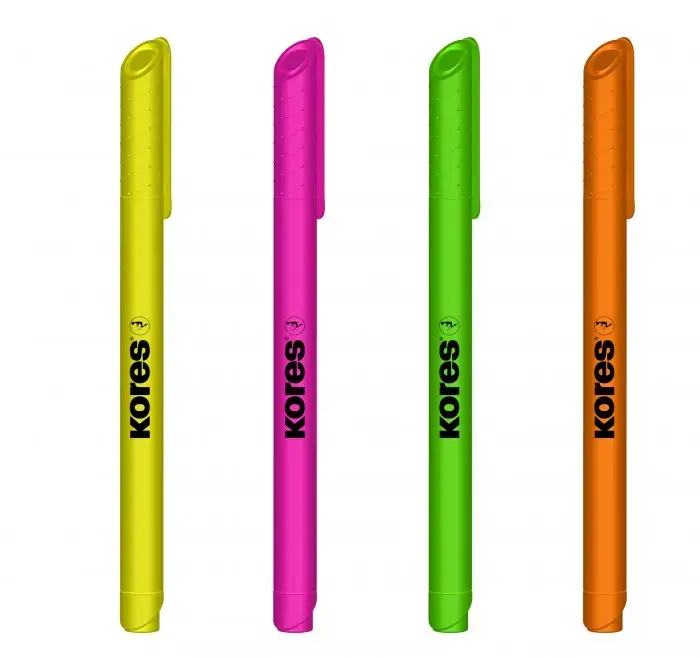Teksta marķieris KORES HIGH LINER FINE 4 krāsu komplekts
