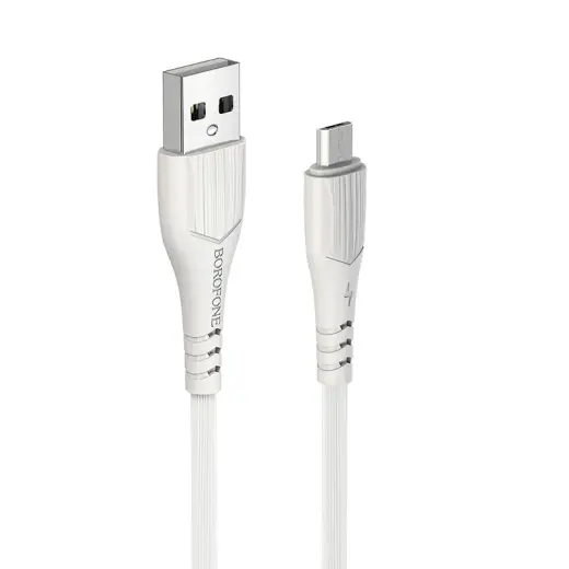 Borofone BX37 Wieldy data transfer and charging cable | USB-A to Micro USB | 1m | white