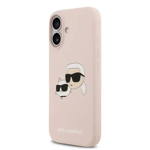 Karl Lagerfeld Liquid Silicone чехол с поддержкой MagSafe для телефона iPhone 17 розовый