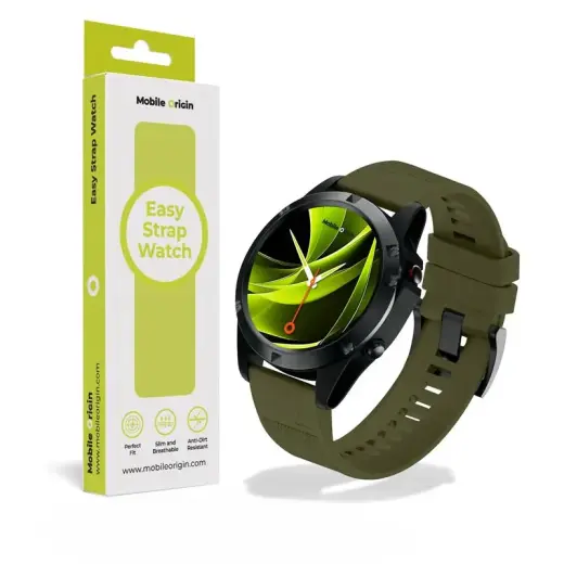 Mobile Origin Easy Strap Quick Fit for Garmin ES1, 22mm Dark Green
