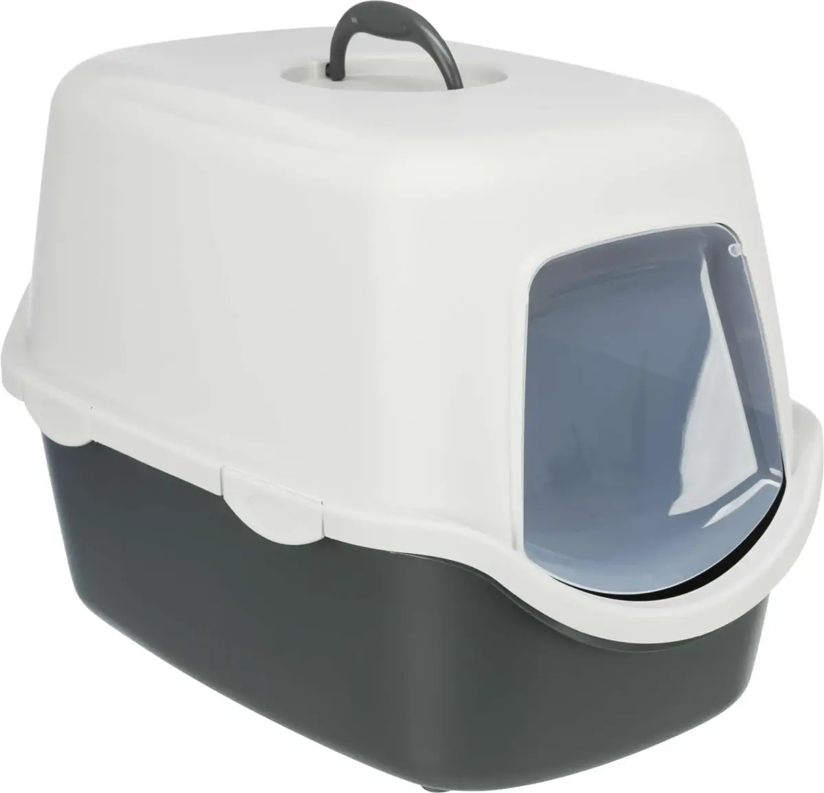 Slēgta kaķu tualete : Trixie Vico cat litter tray, with hood, 40 × 40 × 56 cm, dark grey|light grey