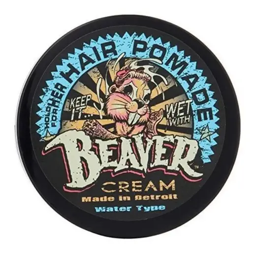 Cock Grease, Beaver Cream Water Type, Hair Styling Pomade, Shine Finish, Light To Medium Hold, 110 g