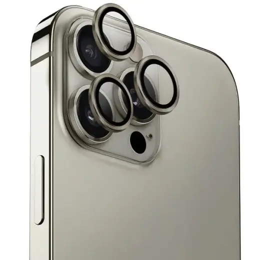 Uniq Optix Aluminum Camera Lens Protector iPhone 16 Pro | 16 Pro Max with applicator - titanium