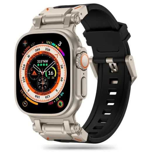 Tech-Protect Delta Pro ремешок для умных часов Apple Watch 4/5/6/7/8/9/SE/Ultra 1/2 (42/44/45/49 mm) | пластик | чёрный/серый