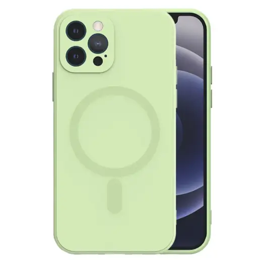 TEL PROTECT MagSilicone phone case with MagSafe support for iPhone 11 Pro green