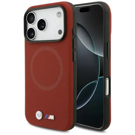 BMW M FW Metal Logo MagSafe Case for iPhone 17 Pro Red