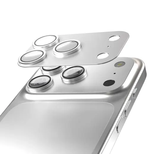 Etteri full camera lens guard for iPhone 17 Pro Max silver