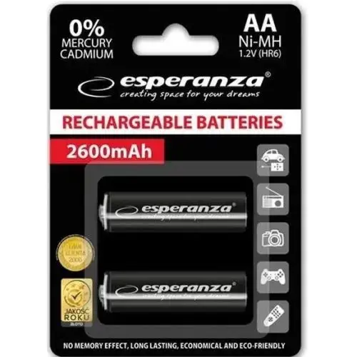 Esperanza EZA105 PRECHARGED HR6 2600MAH ALWAYS READY BLISTERA IEPAKOJUMĀ 2GB.