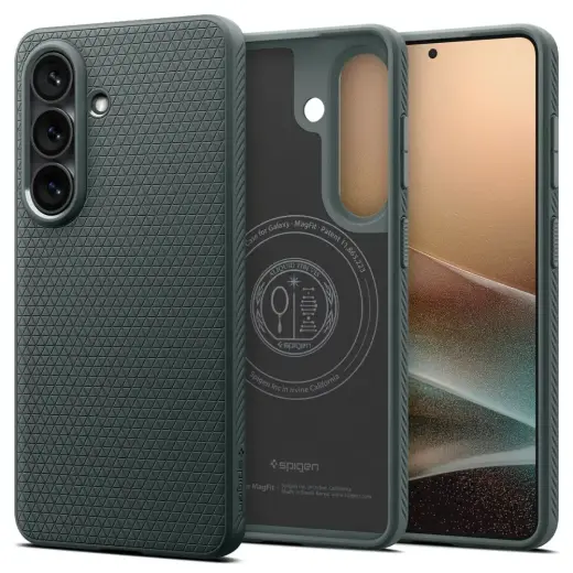 Spigen Liquid Air Mag telefono dėklas su MagSafe palaikymu Samsung Galaxy S26+ (S947) žalias
