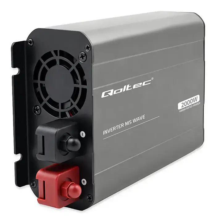 Qoltec MS Wave Voltage Converter | 12V to 230V | 1000/2000W | USB | Compatible with LiFePO4, GEL and AGM batteries