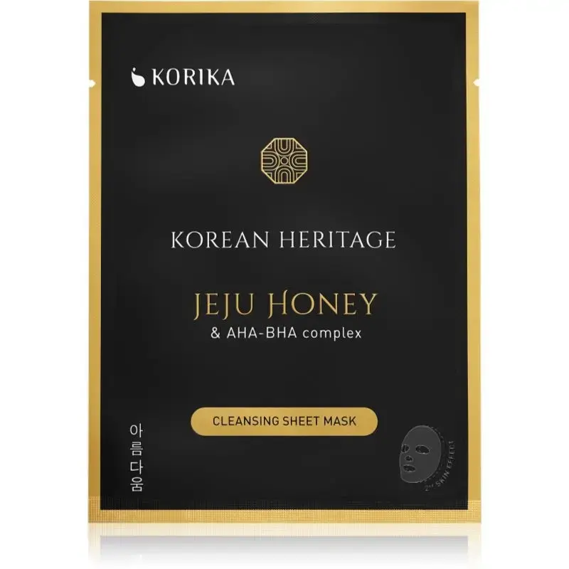 KORIKA Korean Heritage Cleansing Effect Sheet Mask Jeju Honey & AHA - BHA Complex 25g