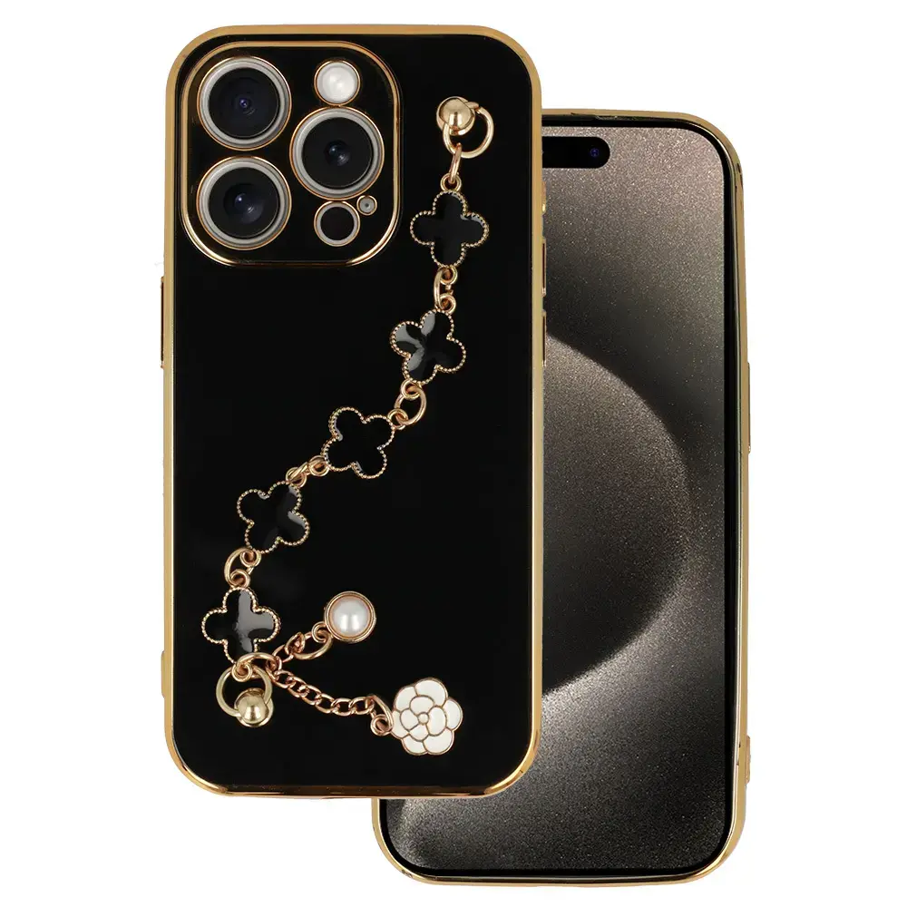 Trend maciņš telefonam iPhone 15 Pro melns (dizains 3)