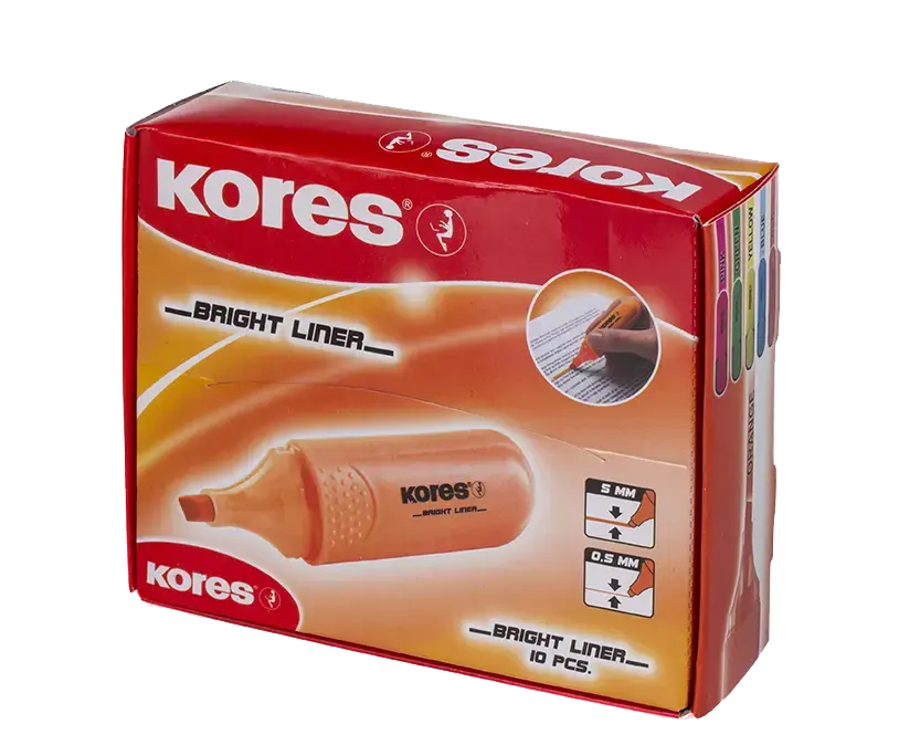 Teksta marķieris KORES BRIGHT LINER oranžs