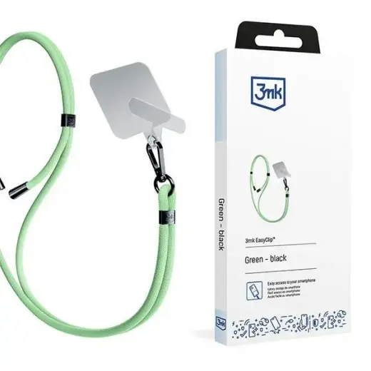 3MK EasyClip Green (black) Phone Lanyard