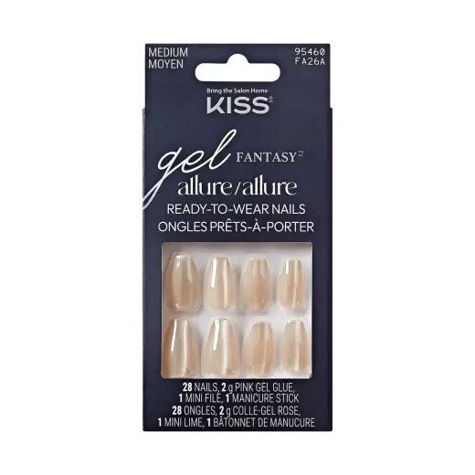 KISS Gel Fantasy Allure False Nails, MoonBeam