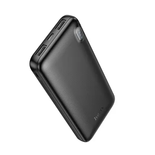 Hoco J128 ārējais akumulators (powerbank) | 10 000 mAh | 10W | USB-A, USB-C, Micro USB | melns