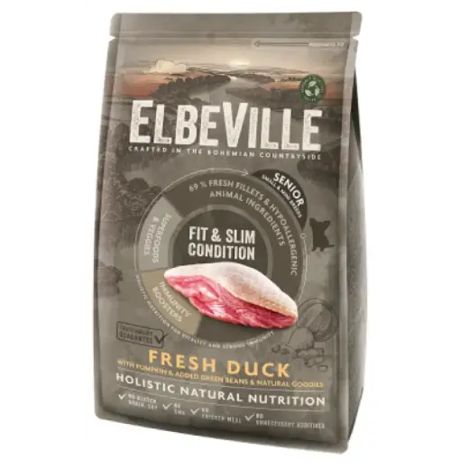 Sausa barība suņiem - ELBEVILLE Senior Mini Fresh Duck Fit and Slim Condition 4 kg