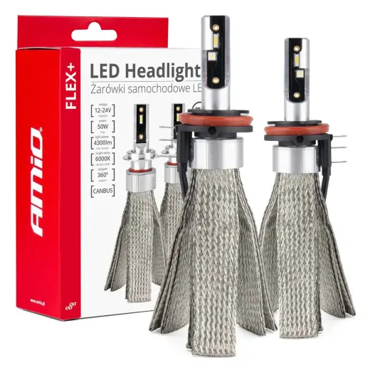 LED car bulbs FLEX+ H15 6000K series 12V 24V Canbus AMIO-03666