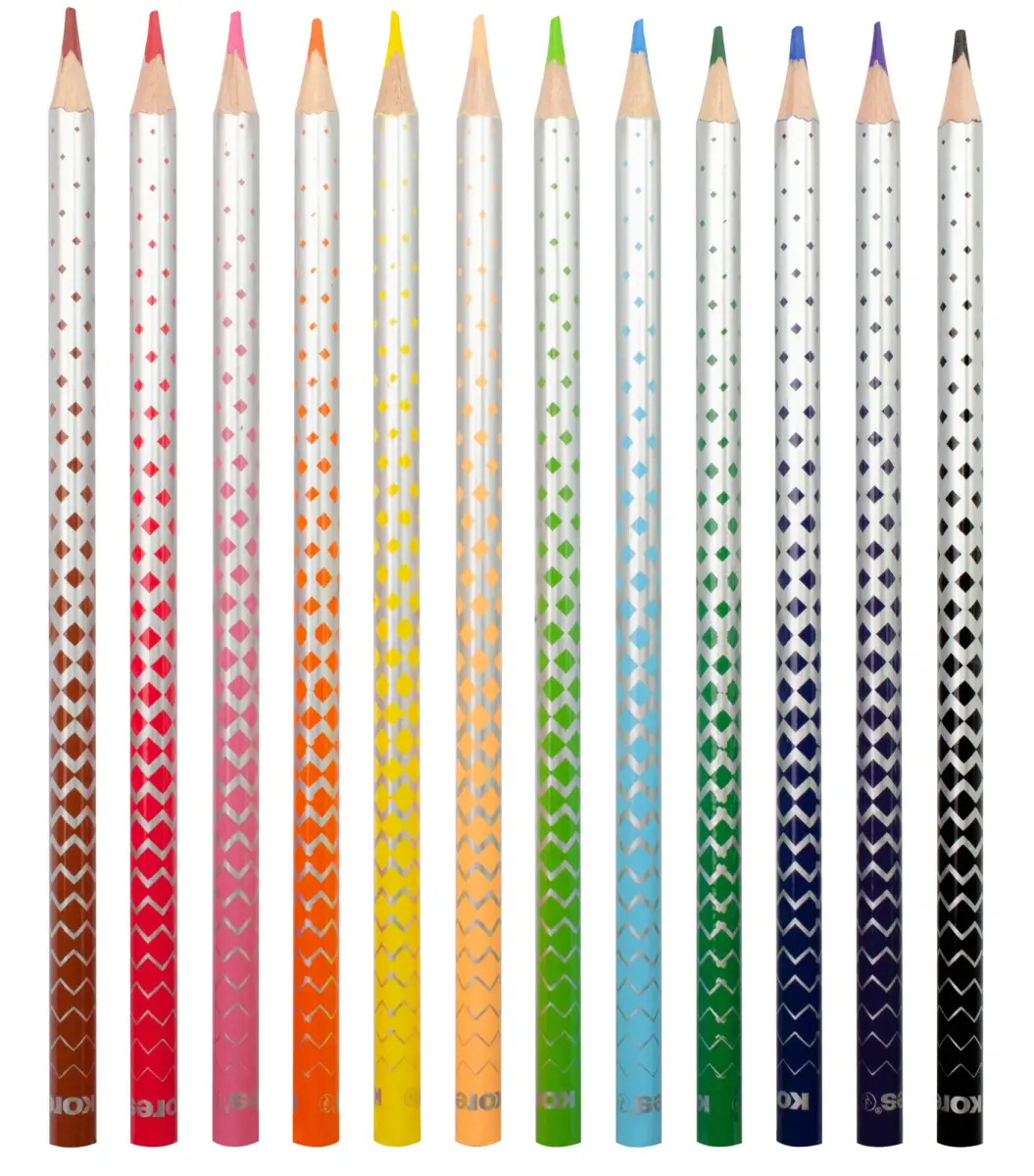 Krāsainie zīmuļi KORES KOLORES MAGIK, trīsstūrveida, 3mm, dzēšami, 12 gab