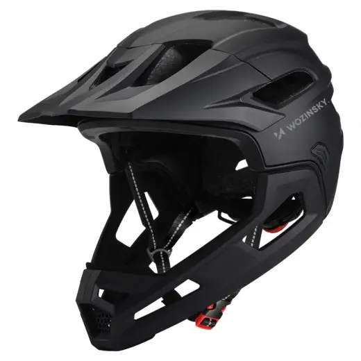Wozinsky full-face bicycle helmet with removable visor, lightweight, L - black
