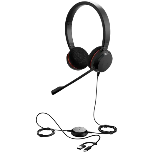JABRA Evolve 20, Stereo UC, USB C/A adapter