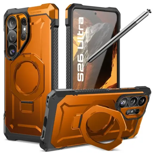 Supcase UB Grip Mag maciņš ar statīvu un MagSafe atbalstu telefonam Samsung Galaxy S26 Ultra (S948) rozā