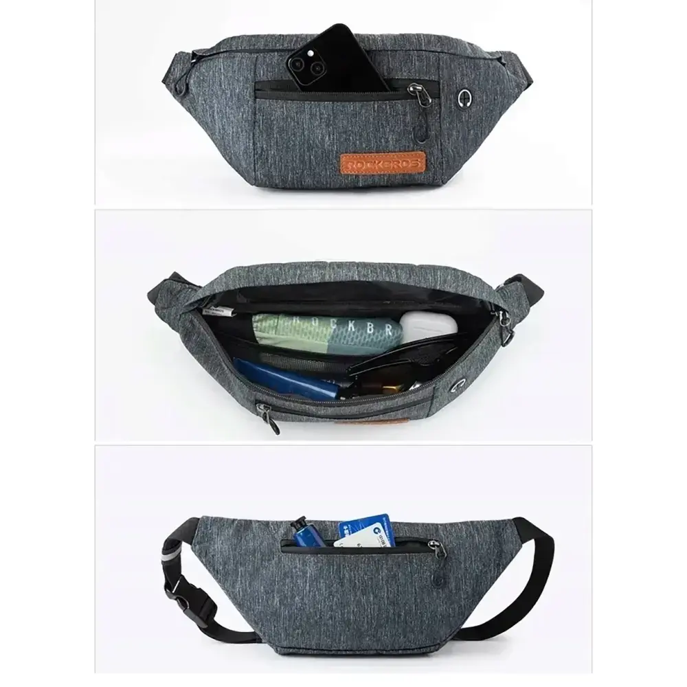 Saszetka rowerowa Rockbros H33 biodrowa 1,5 l - szara