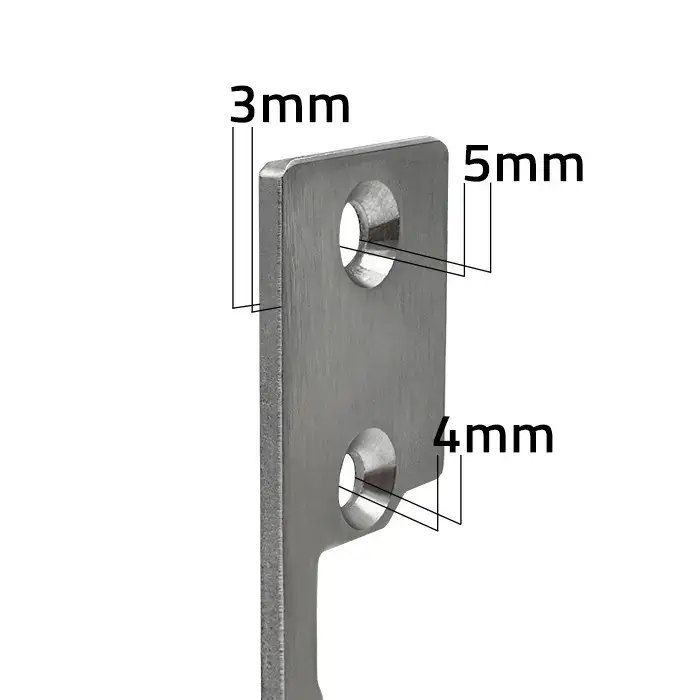 Qoltec Double-sided straight plate for electric door strike | Catch plate | 110mm | Stainless steel