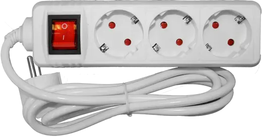Pagarinātājs 3-vietīgs 5m a/z slēdzi pievadvads 3Gx1.0mm