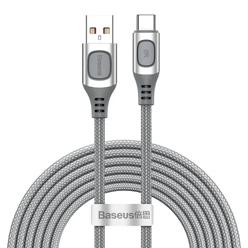 Quick Charge USB-C Baseus Flash, QC 3.0, Huawei SCP, Samsung AFC, 5A, 2m (silver)