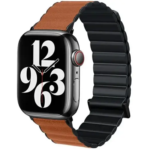 Beline Magnetic Pro viedpulksteņa siksniņa priekš Apple Watch (42/44/45/49 mm) | mākslīgā āda | melna/brūna