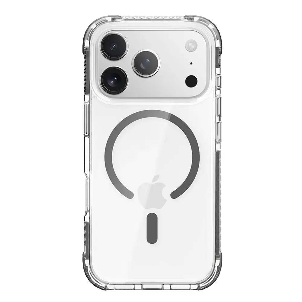 Rock Crystal Clear Magnetic Series maciņš telefonam iPhone 17 Pro Max caurspīdīgs melns