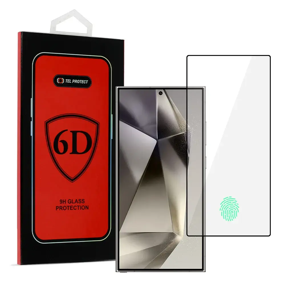 Tel Protect Full Glue 6D aizsargstikls telefona ekrānam Galaxy S24 Ultra (saderīgs ar pirksta nospieduma sensoru)