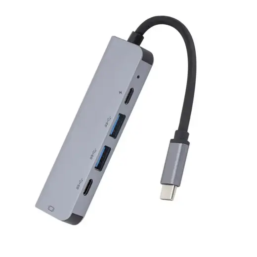 Fusion 5 in 1 Adapteris USB-C uz HDMI | 2 x USB 3.0 | 2 x USB-C Sudraba