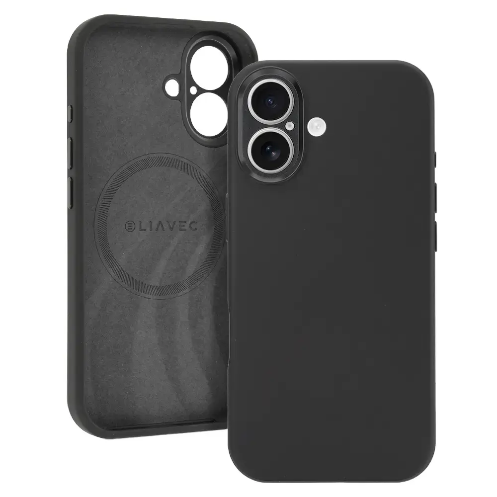 Liavec Silk Shield maciņš ar MagSafe atbalstu telefonam iPhone 17 melns