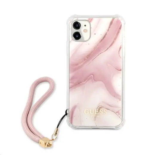 GUHCN61KSMAPI Guess TPU Marble Case for iPhone 11 Pink