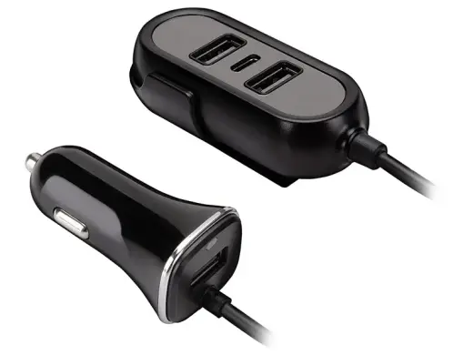 Car charger 12-24V Multicharge 3xUSB 7,2A + PD 18W