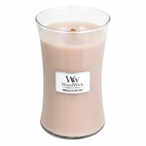 WoodWick Vnilla & Sea Salt scented candle with wooden wick 609,5 g