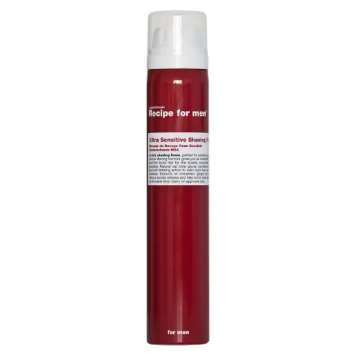 Recipe For Men, Ultra Sensitive Shaving Foam, Energising, Shaving Foam, 100 ml