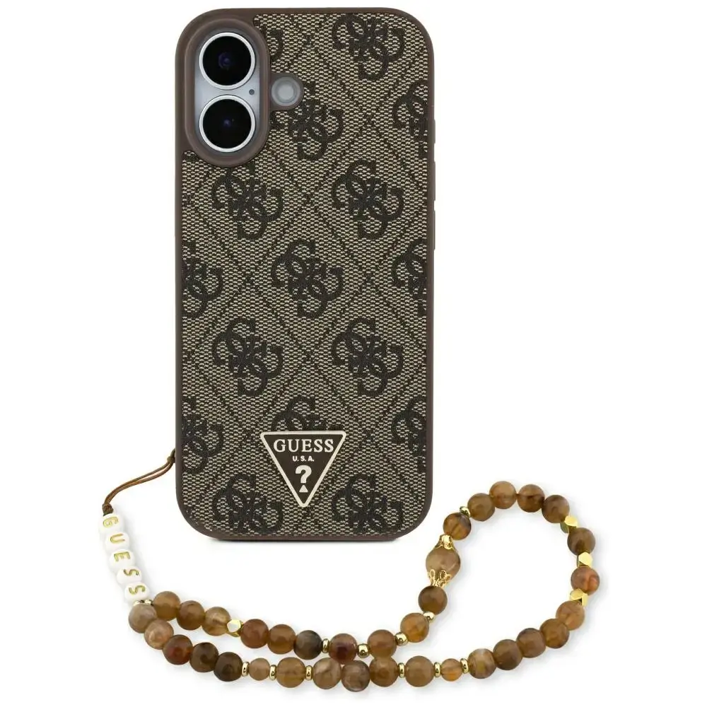 Etui Guess 4G Strap Triangle Logo         MagSafe do iPhone 17 brązowy