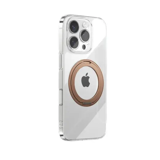 Joyroom Ultra-Thin чехол с подставкой и поддержкой MagSafe для телефона iPhone 16 Pro золотой