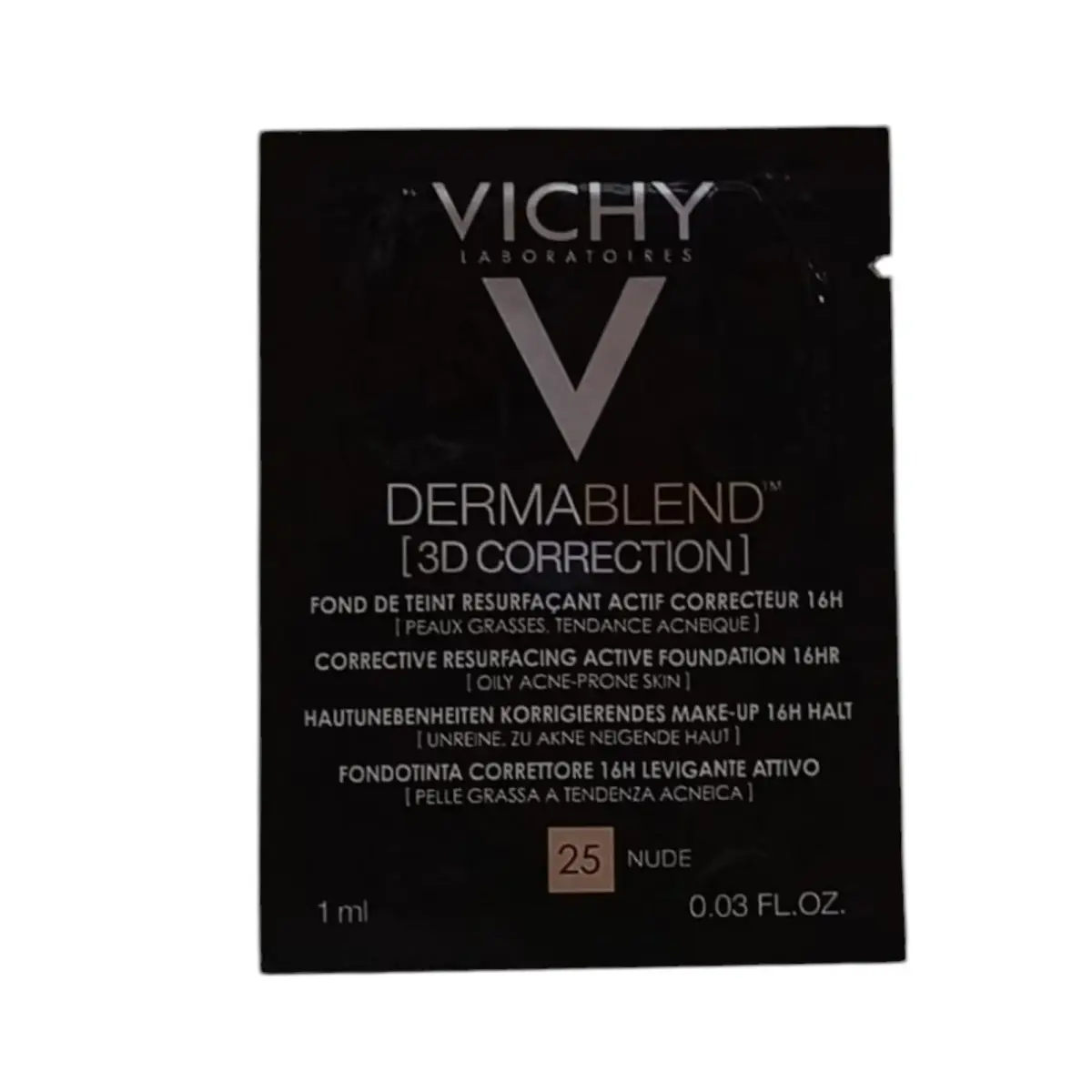 Vichy, DERMABLEND, Colour Correcting, Liquid Foundation, 25, Nude, 1 ml *Sample