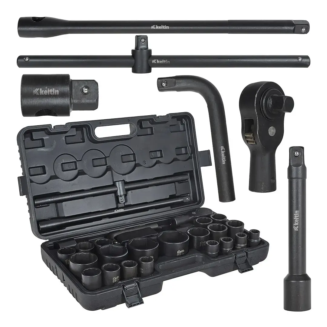 12-point/6-point Impact Socket Set 3/4" & 1" Drive, 17-65mm, 26 pcs